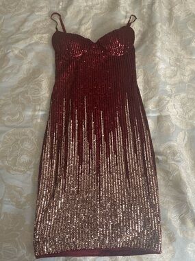 open lace back dress Red 1920s Spaghetti Strap Feather Fringe Dress main image 1
